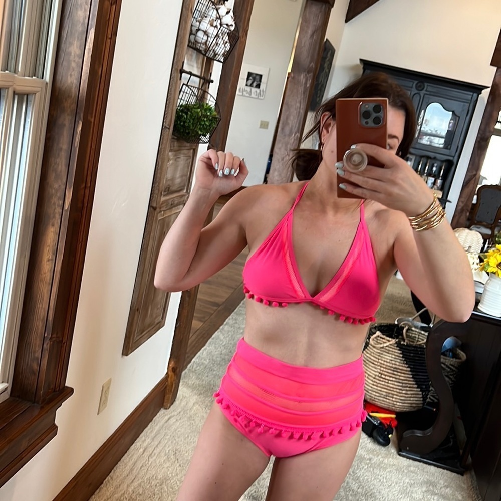 High Waist Hot Pink Bikini